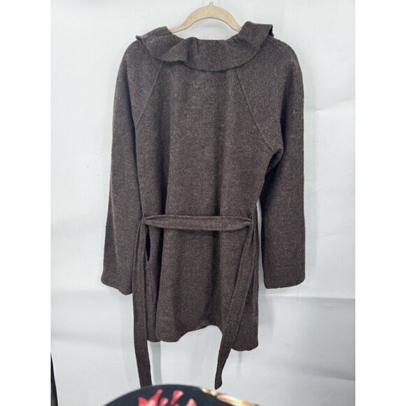 Cynthia‎ Rowley Wool Jacket Women Small Brown Ruffle Bohemian Academia Old Money - Picture 6 of 10